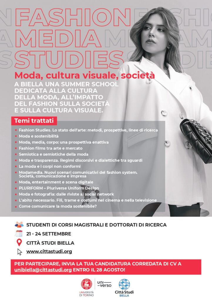Moda, cultura visuale, società sono al centro della Summer School dal titolo Fashion Media Studies, Città Studi Biella (21-24 settembre)