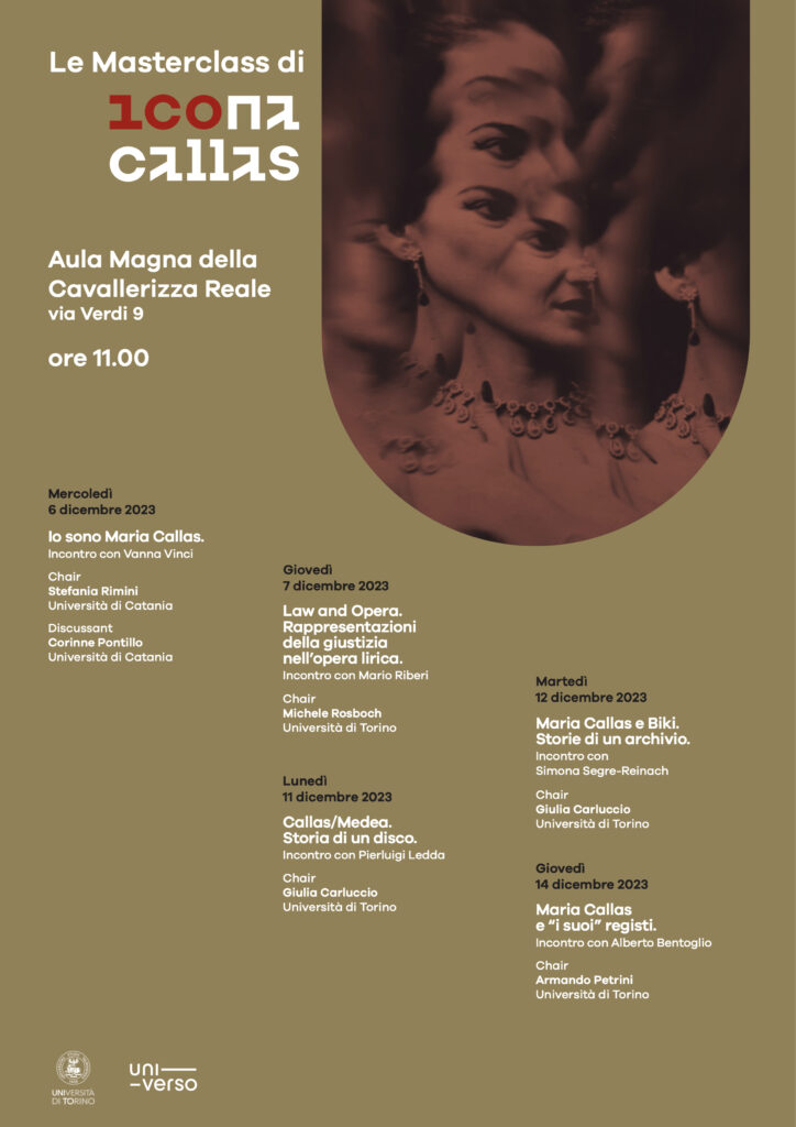 Maria Callas. Nell'ambito del programma Icona Callas, 5 masterclass introducono l’indagine in prospettiva transmediale e multidisciplinare