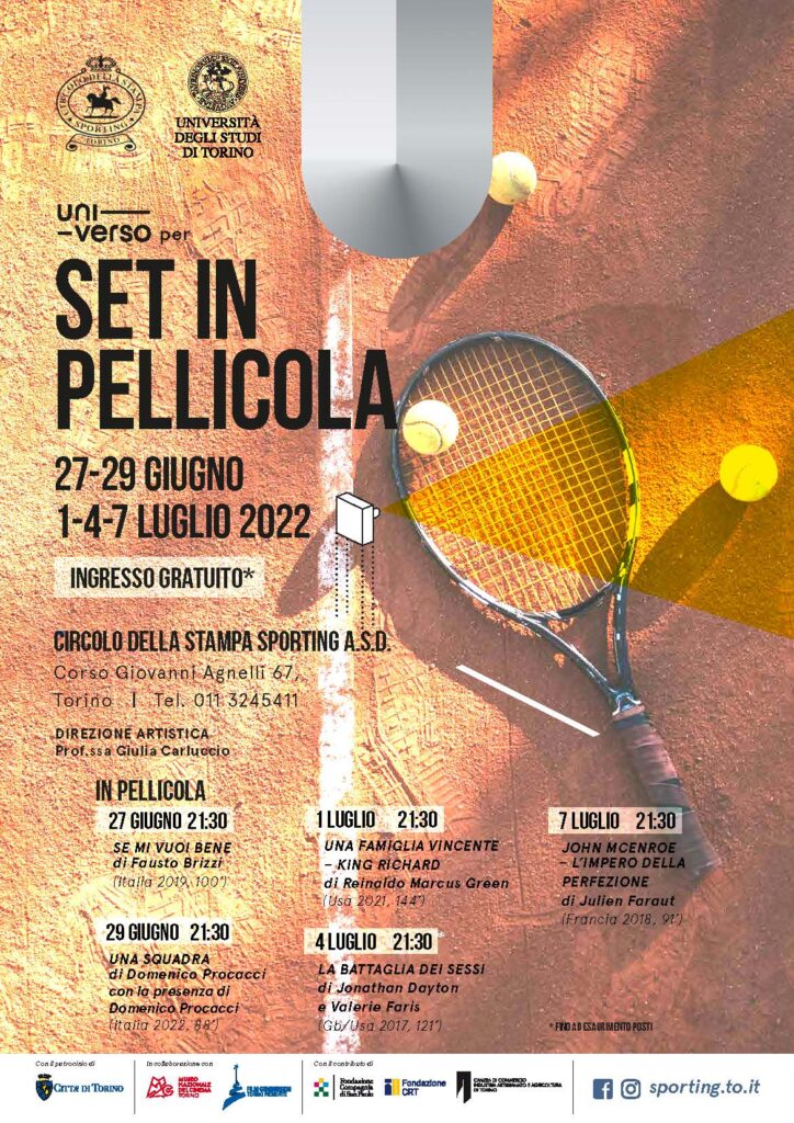 Tennis e cinema nella rassegna organizzata come evento di avvicinamento delle NITTO ATP finals con Circolo della Stampa Sporting.